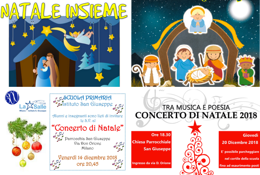 Istituto San Giuseppe La Salle Milano Natale 2018 Locandine Feste