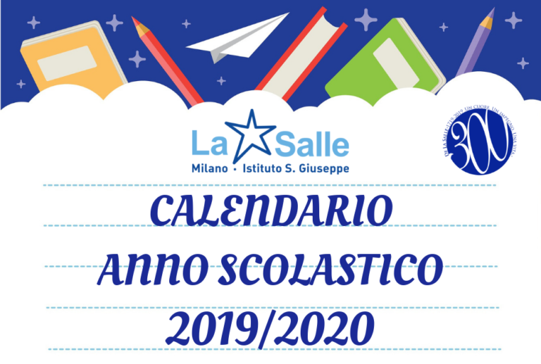 Istituto San Giuseppe La Salle Milano Calendario anno scolastico 2019-2020_Head