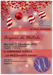 Istituto San Giuseppe La Salle Milano Scuola Primaria Classi 5 Natale 2019 Auguri Feste