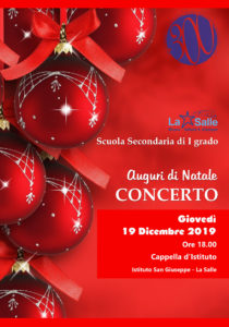 Istituto San Giuseppe La Salle Milano Scuola Secondaria Natale 2019 Concerto di Natale