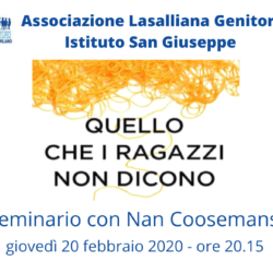 Istituto San Giuseppe La Salle Milano Associazione Lasalliana Genitori Seminario Quello che i ragazzi non dicono Nan Coosemans_Head