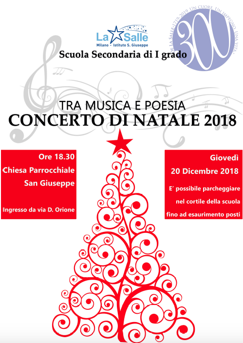 Poesie Di Natale Scuola Media.Santo Natale 2018 Auguri In Concerto Istituto San Giuseppe La Salle Milano Scuola Paritaria Cattolica Scuola Dell Infanzia Con Sezione Primavera Primaria E Secondaria Di Primo Grado