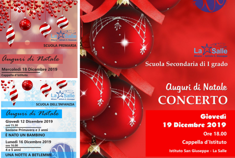 Istituto San Giuseppe La Salle Milano Natale 2019 Locandine Feste