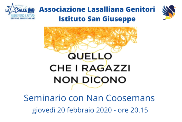 Istituto San Giuseppe La Salle Milano Associazione Lasalliana Genitori Seminario Quello che i ragazzi non dicono Nan Coosemans_Head